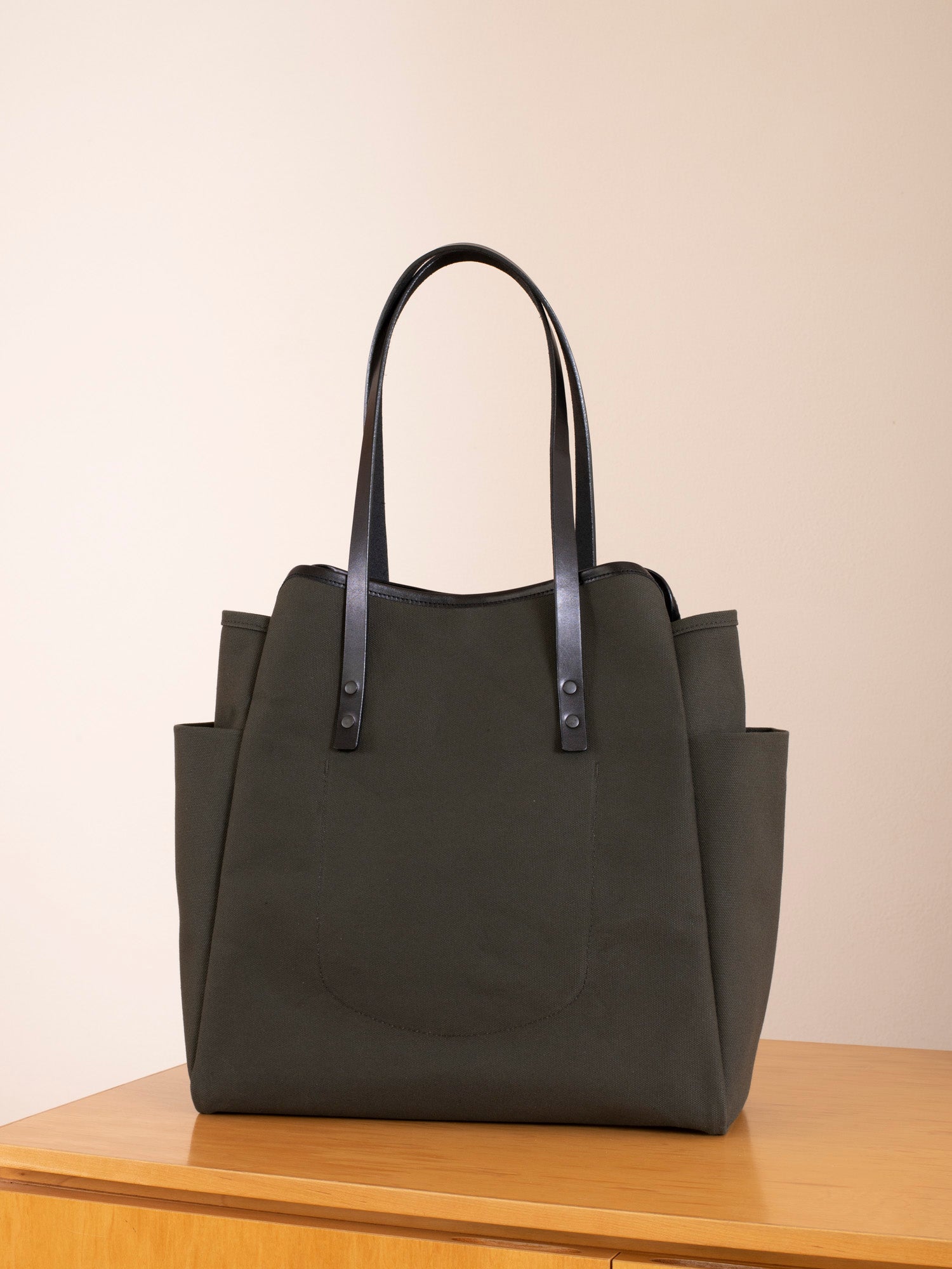 ショッパー - オリーブ & ブラック