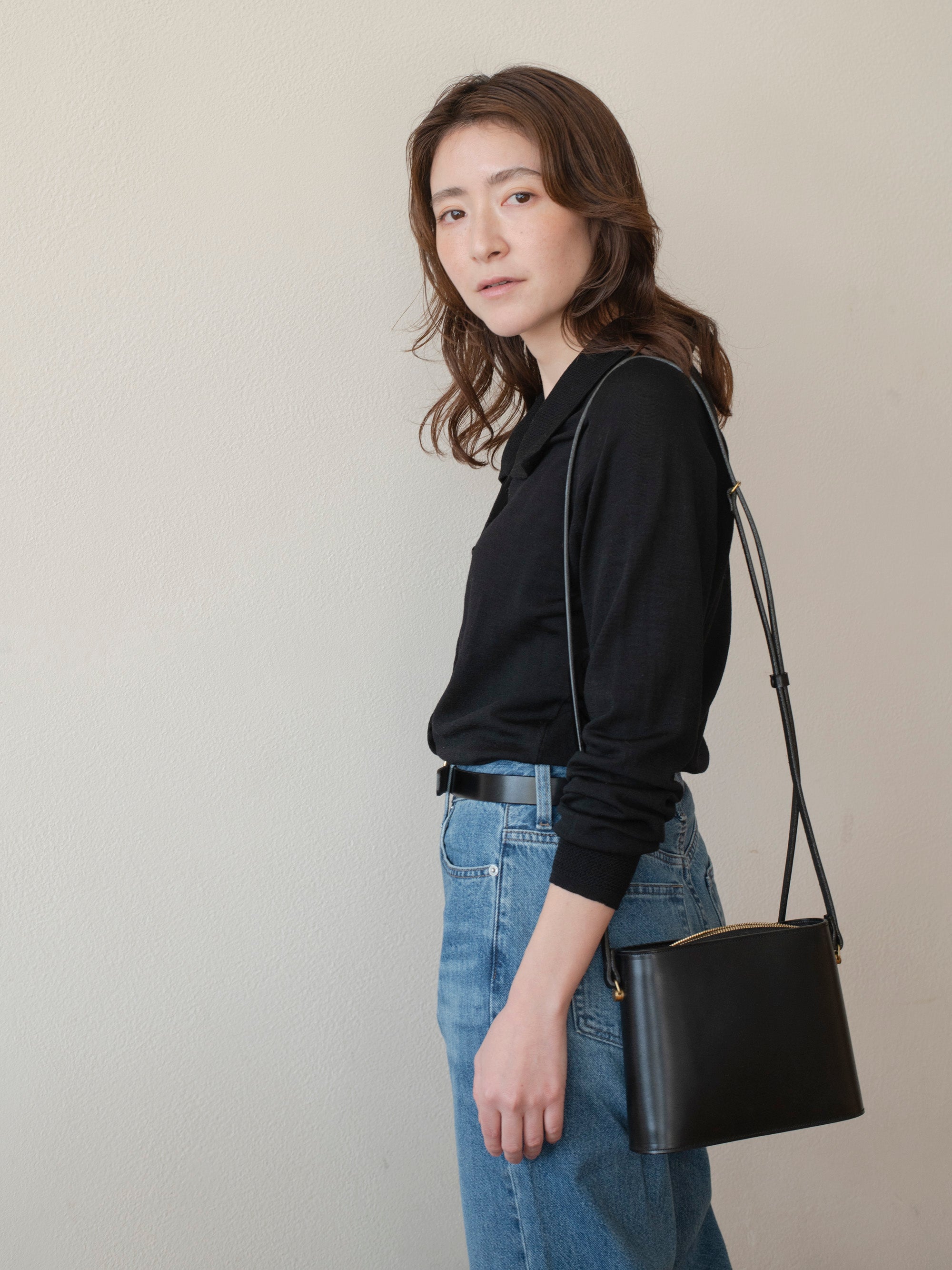 【Esmeralda Field Baggage】 コットン×スェードポーチ Esmeralda Field Baggage】 コットン×スェードポーチ
